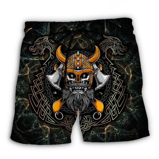 Viking Skull King Dark Fantasy Art – Beach Short