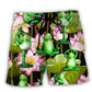 Yoga Frog Lotus Tropical Zen Art – Beach Short