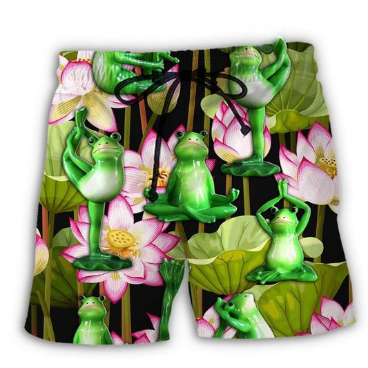 Yoga Frog Lotus Tropical Zen Art – Beach Short