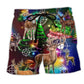 Hunting Deer Lover Christmas Night Art – Beach Short