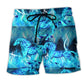 Blue Flame Horse Fantasy Art – Beach Short