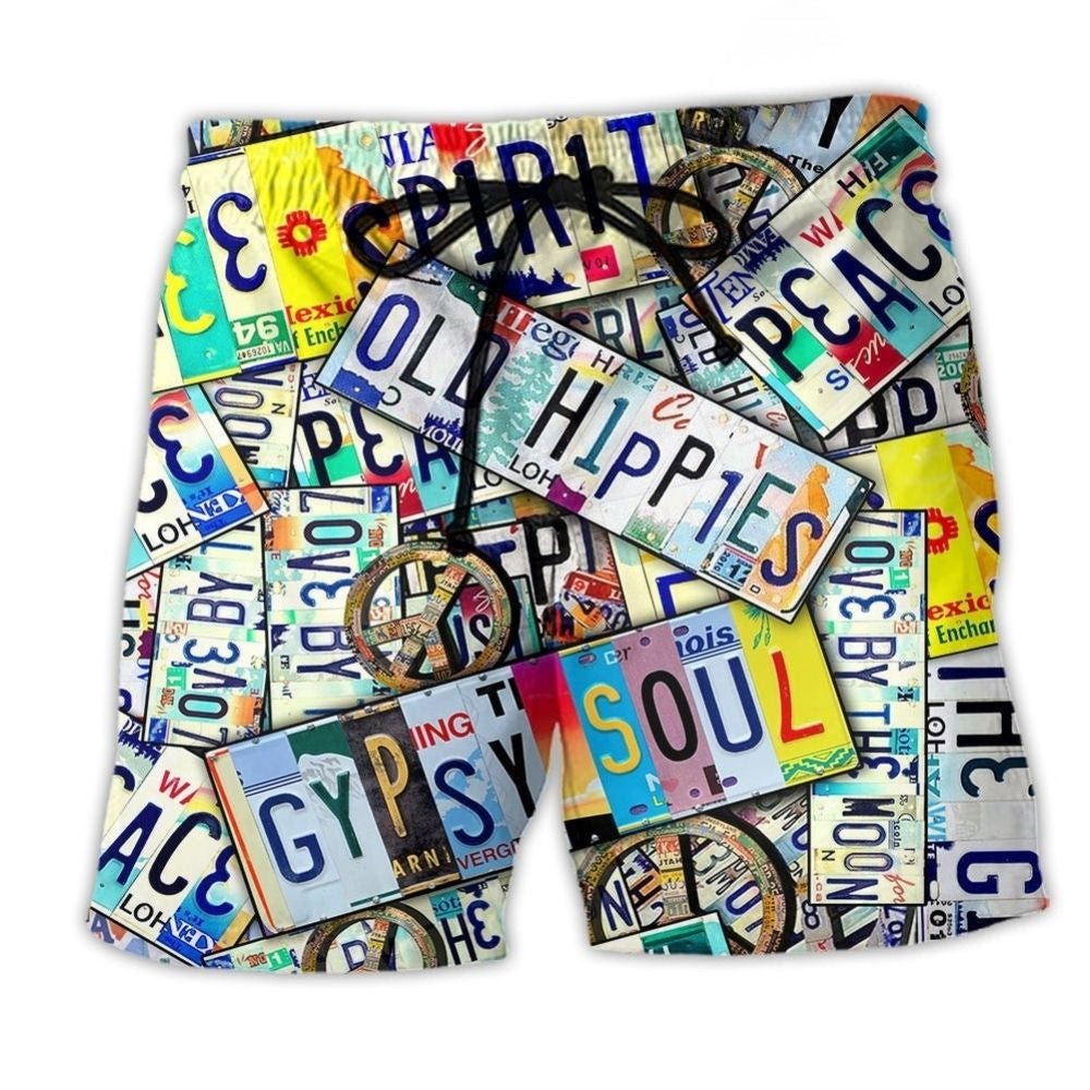Hippie Old Soul Peace Lifestyle Art – Beach Short