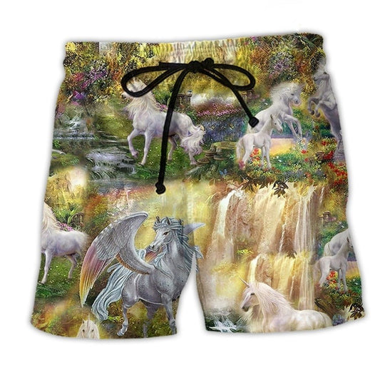 Horse Paradise Beautiful Nature Art – Beach Short