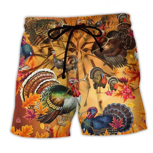 Thanksgiving Wishbone Holiday Art – Beach Short
