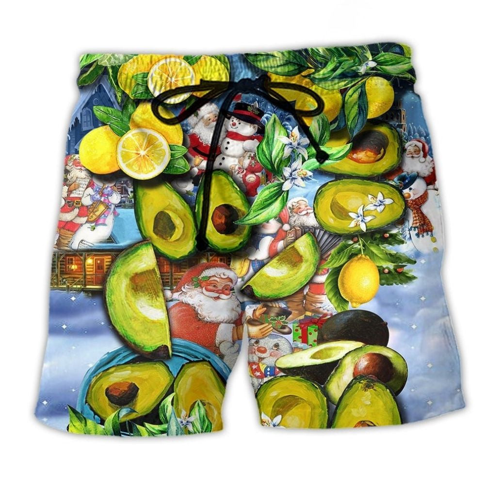 Avocado Lemon Summer Christmas Art – Beach Short