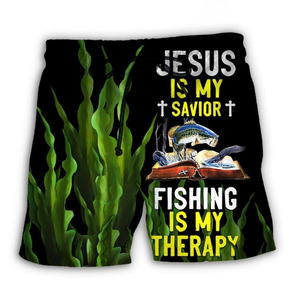 Fishing Is My Therapy Leaf – Beach Short