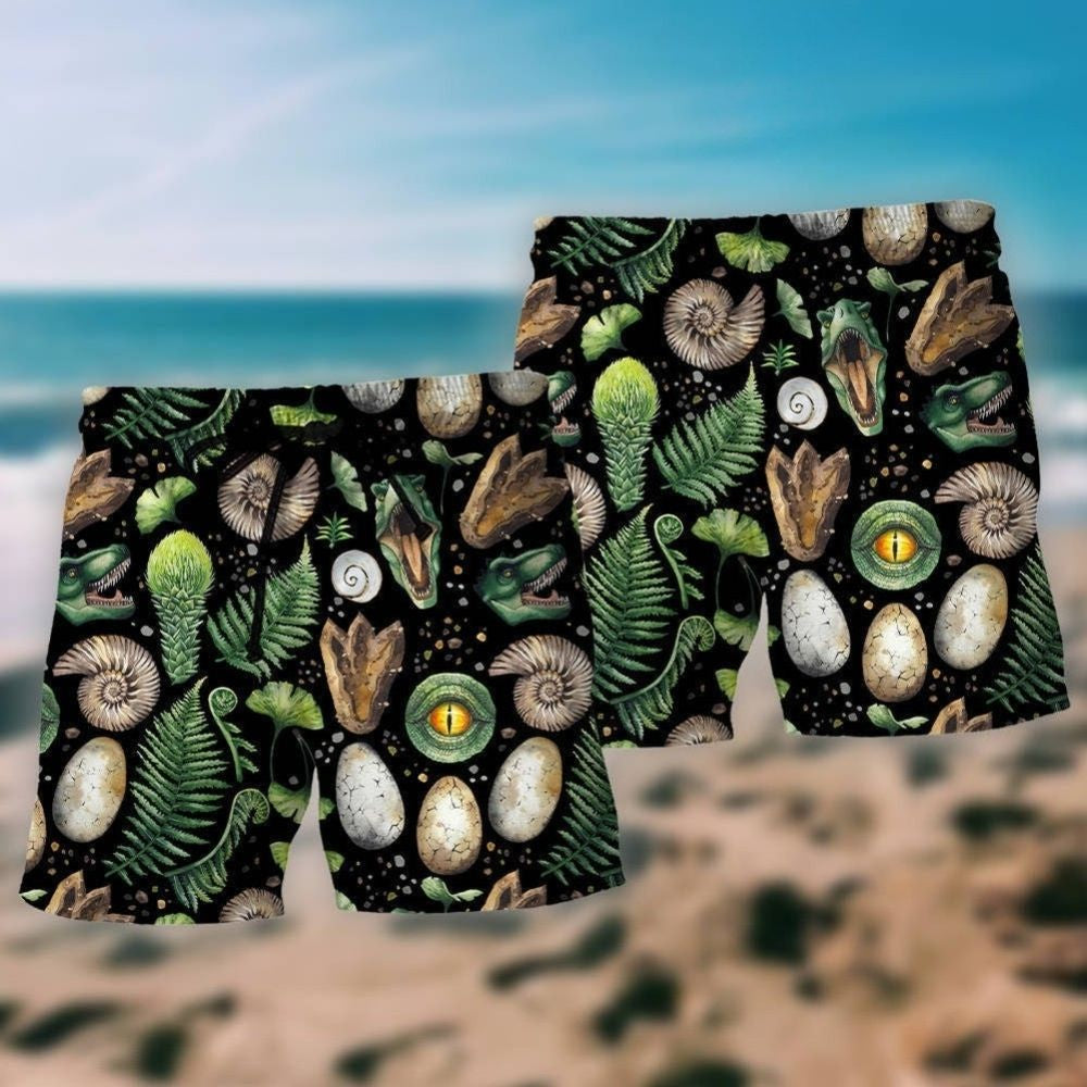 Dinosaur Tropical Leaf Wildlife - Beach Short