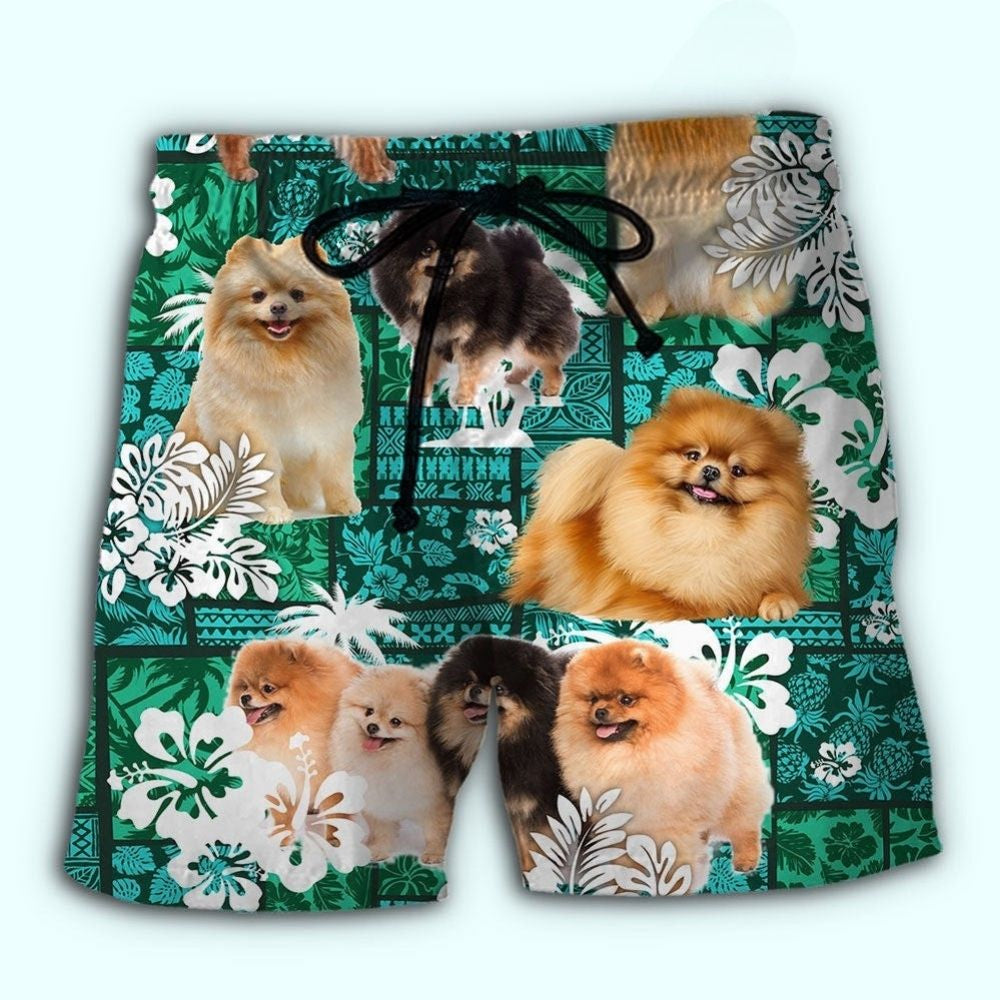 Pomeranian Tropical Paradise Dog Lover – Beach Short
