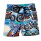 Motorcycle Ride To The Beach Adventure Art – Beach Short