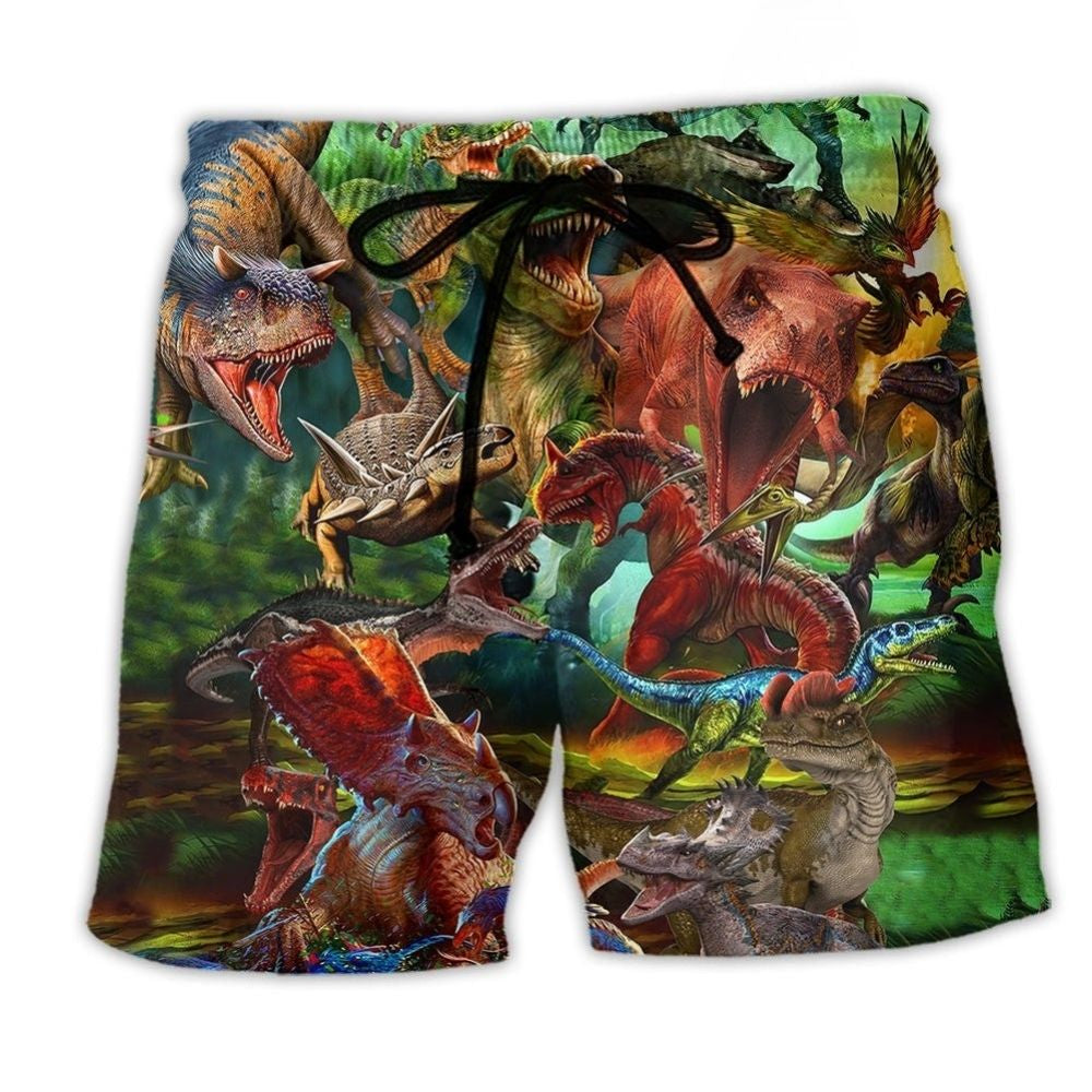 Dinosaur Survival Humor Quote – Beach Short