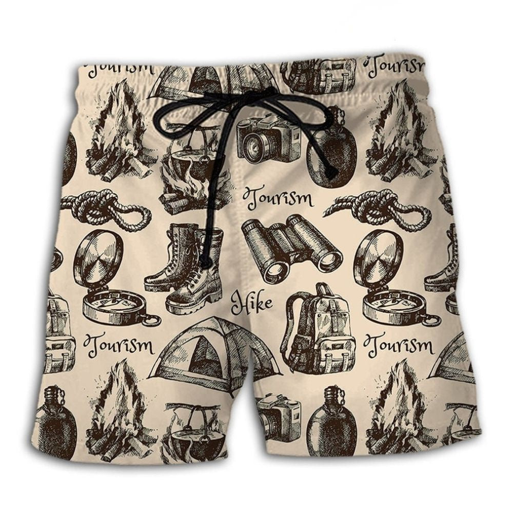 Vintage Hiking Gear Outdoor Adventure - Beach Short