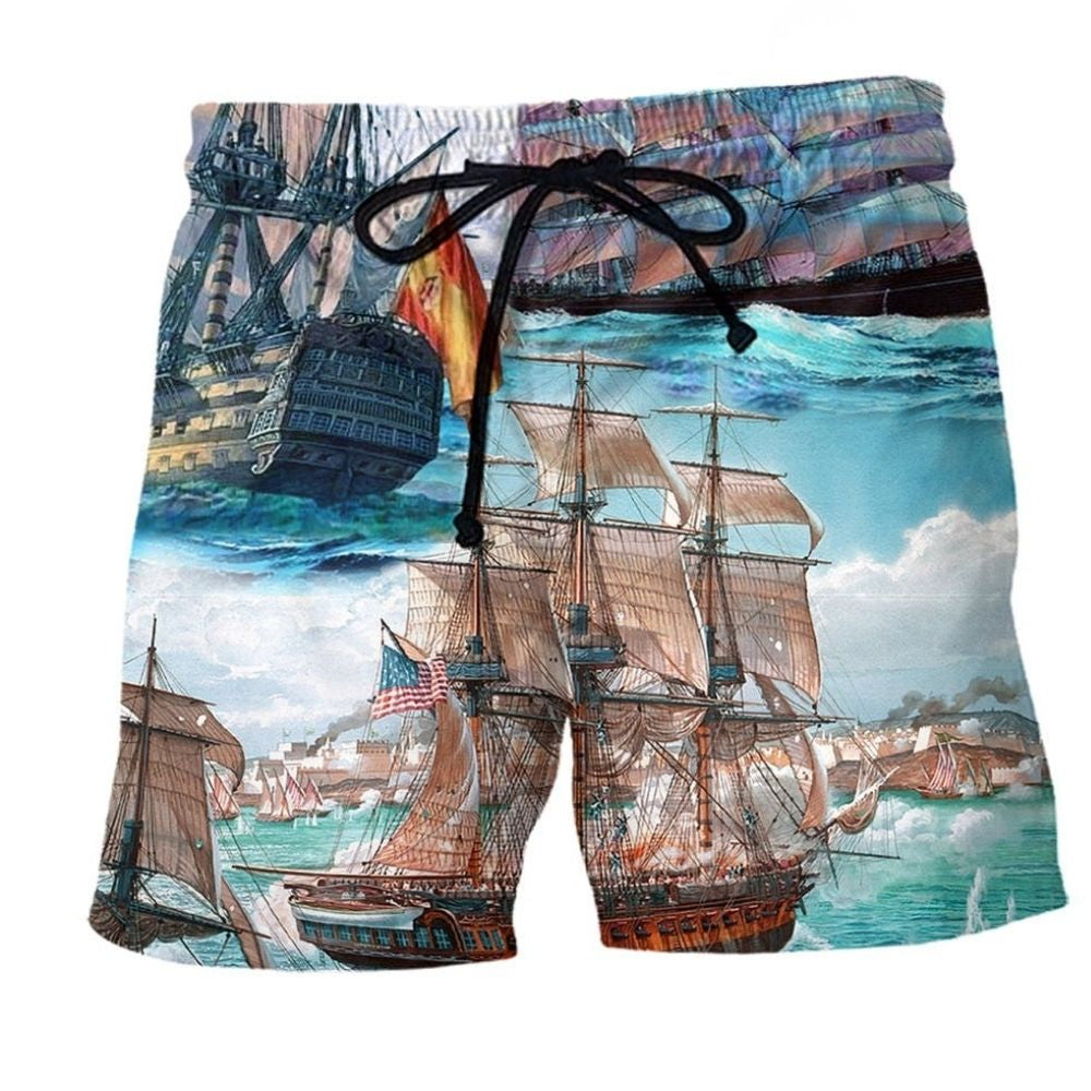 Sail Come Away With Me On Large Ocean - Beach Short