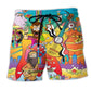 Hippie Peace Music Life Funny Man - Beach Short