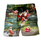 Christmas Merry Fishmas Reel Fun - Beach Short