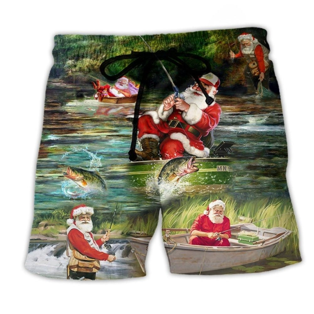 Christmas Merry Fishmas Reel Fun - Beach Short
