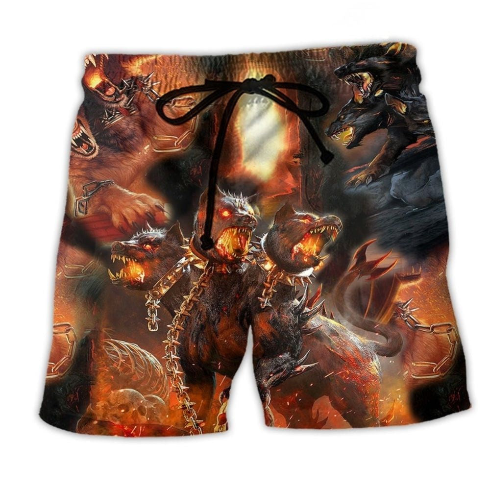 Mythic Viking Dog Guardian Art – Beach Short