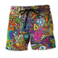 Hippie Mushroom Peaceful Pattern - Beach Short