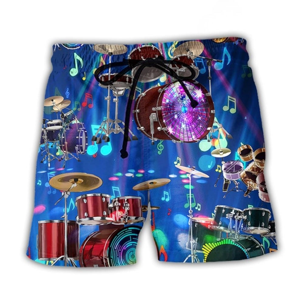 Drum Is My Life Neon Glow Art – Beach Short