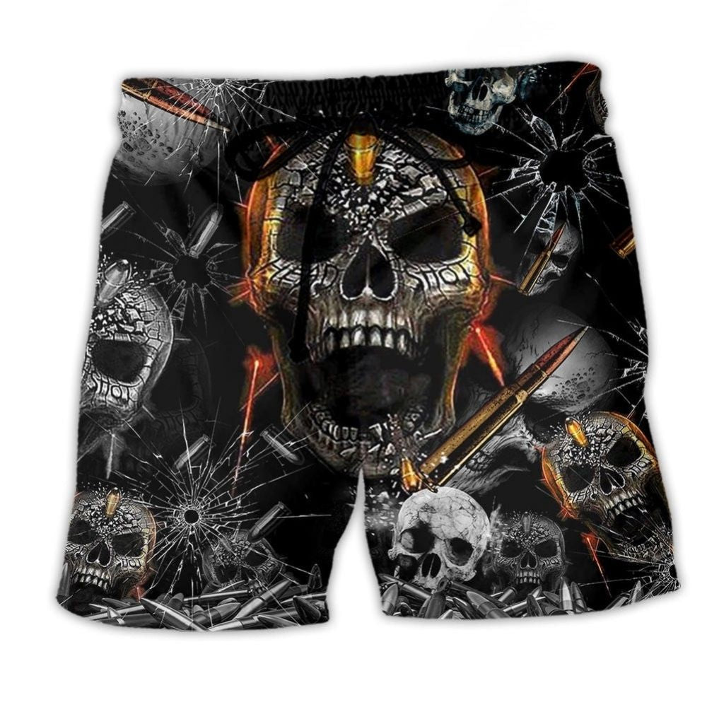 Skull Dark Style Artwork - Beach Short