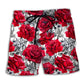 Spider And Red Rose Gothic Art - Beach Short