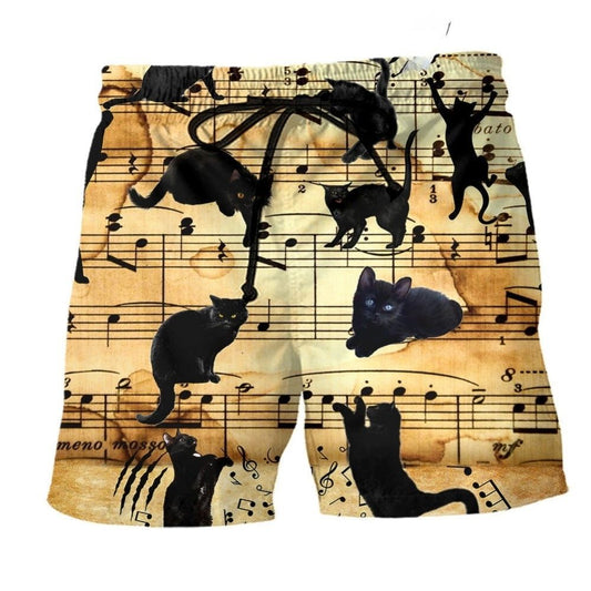 Cat Music Lover Playful Style – Beach Short