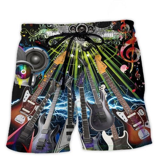 Electric Guitar Music Lifestyle Art – Beach Short