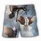 Flying Dove Peaceful Sky Art - Beach Short