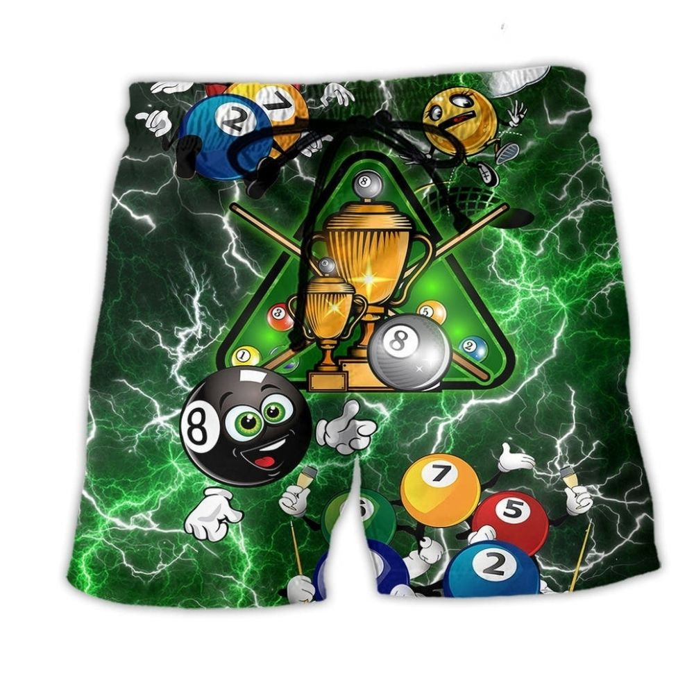 Billiard Lover Funny Green Style – Beach Short