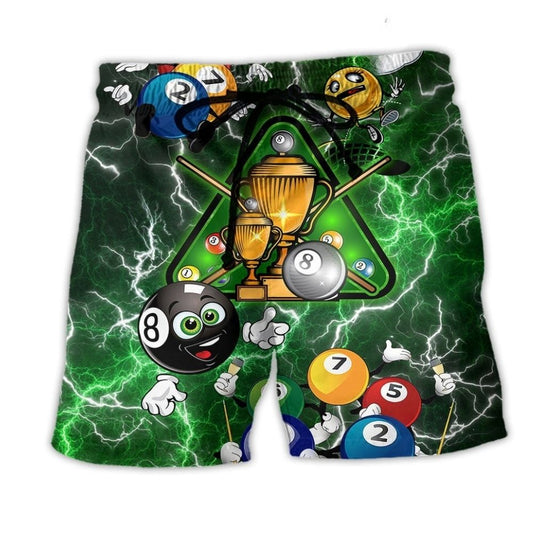 Billiard Lover Funny Green Style – Beach Short