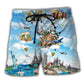 Airplane Travel World Art - Beach Short