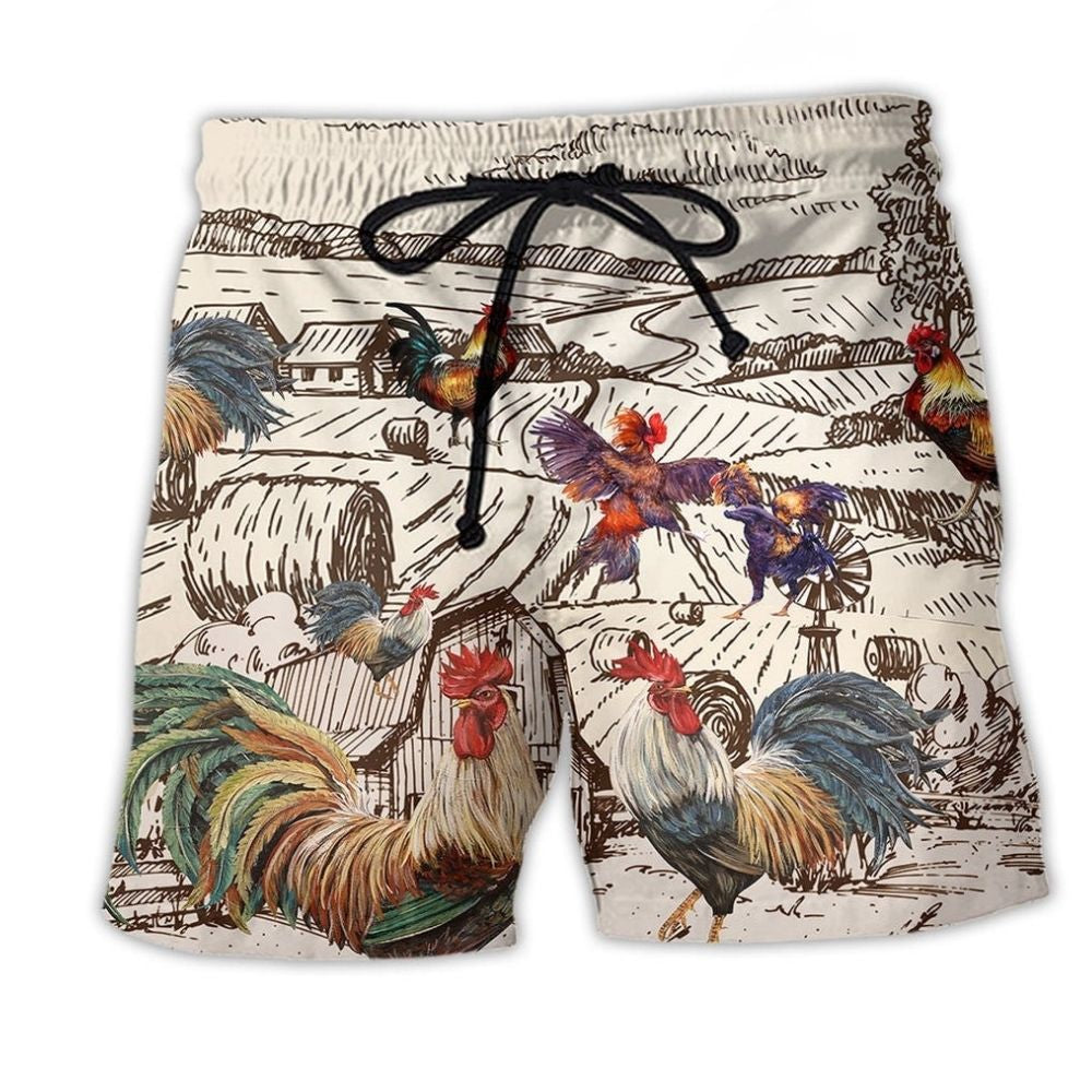 Rooster Farm Life Awesome – Beach Short