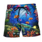 Underwater Ocean Sea Life Art – Beach Short