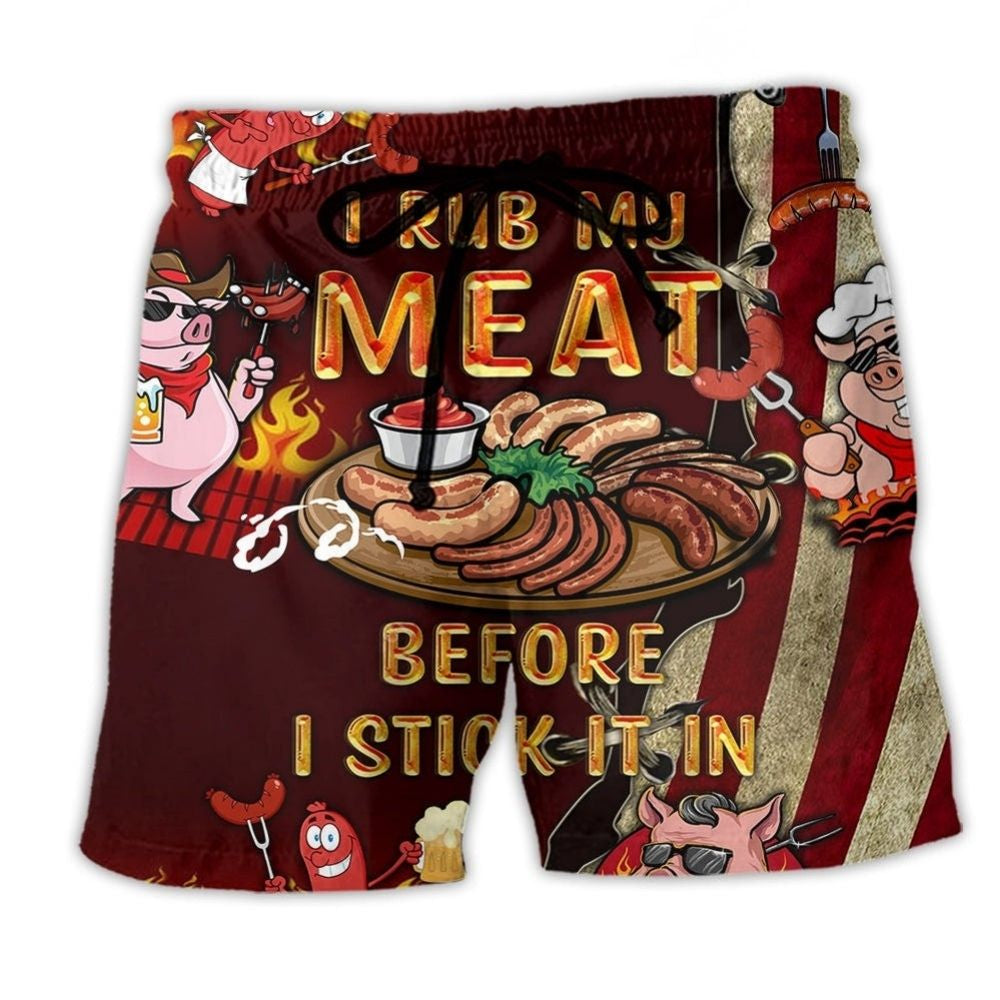 Funny Meat Lover Christmas Art – Beach Short