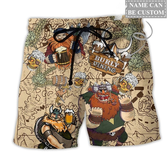 Viking Victory With Beer Personalized - Beach Short