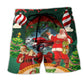 Hot Rod Merry Christmas With Fun - Beach Short