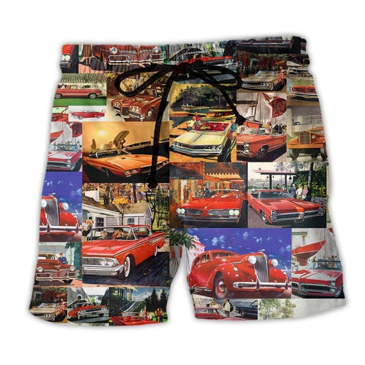Colorful Vintage Car Life Style – Beach Short