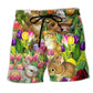 Easter Rabbit Tulip Garden Dream Art – Beach Short