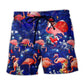 Flamingo Love Life Pink Art - Beach Short