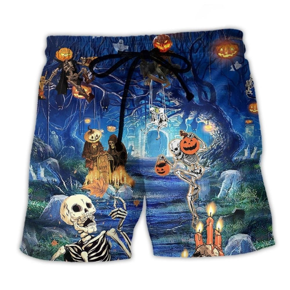 Halloween Dark Humor Quote Graphic - Beach Short