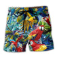 Parrot Papaya Tropical Color Art – Beach Short