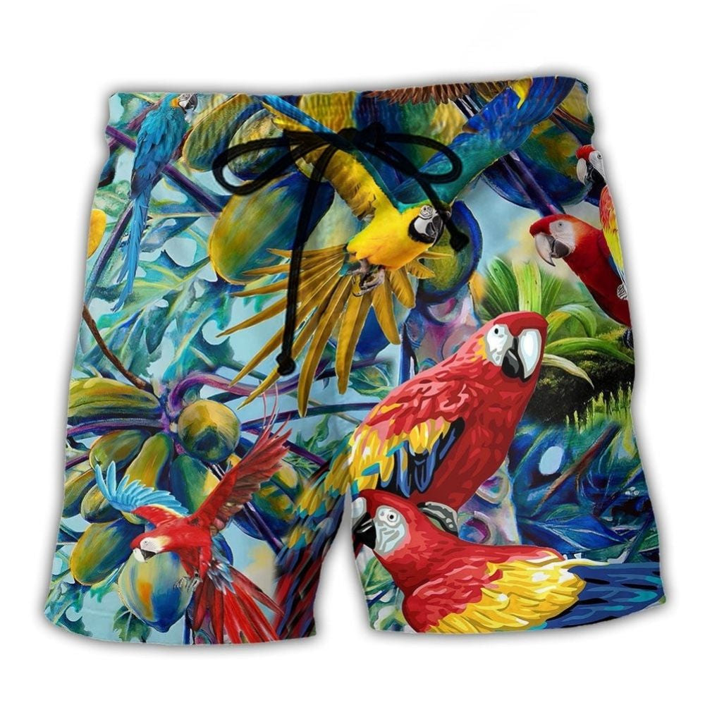 Parrot Papaya Tropical Color Art – Beach Short