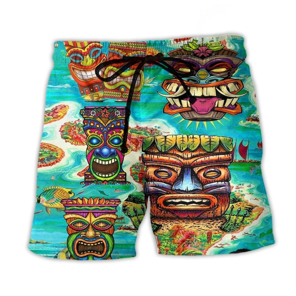 Tiki Aloha Hawaii Good Vibes – Beach Short