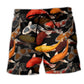 Koi Fish Minimal Art - Beach Short