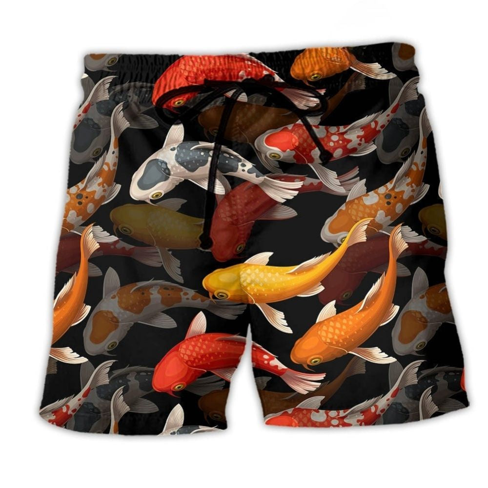 Koi Fish Minimal Art - Beach Short