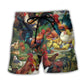Retro Chicken Lover Vintage Background – Beach Short