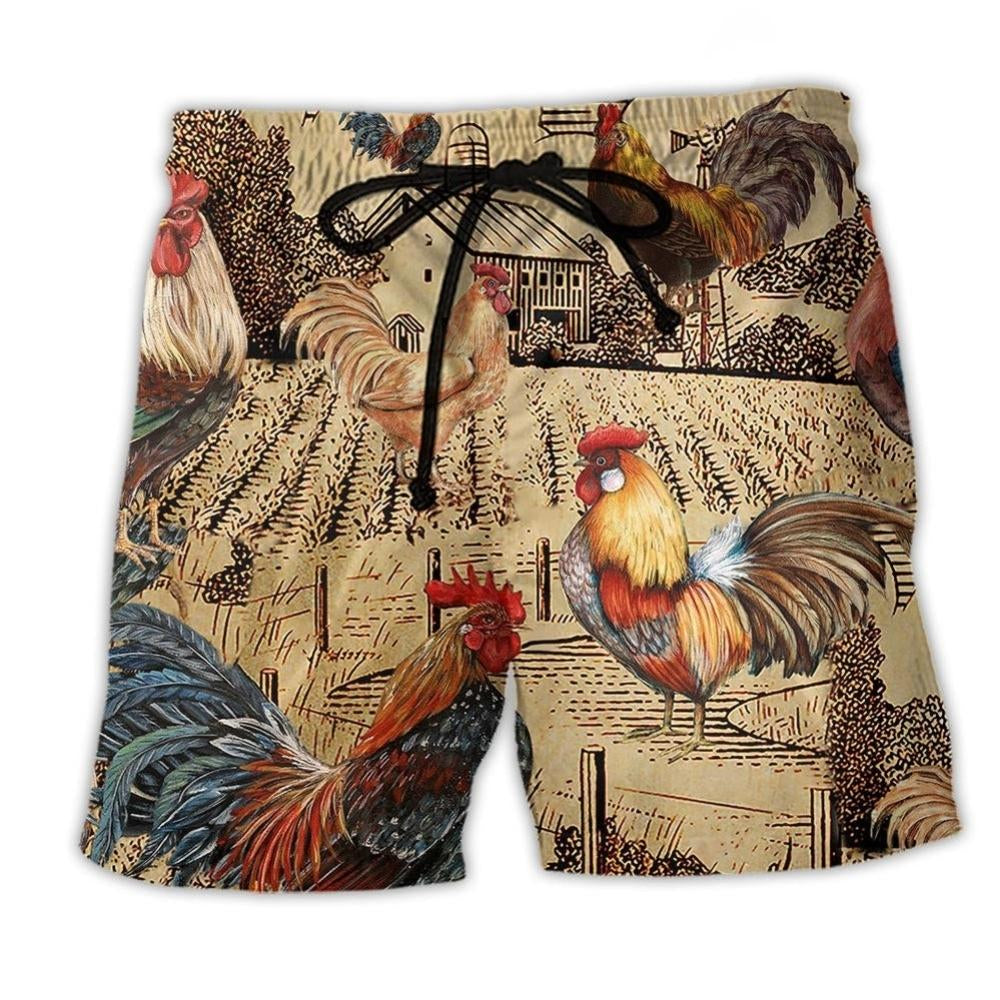 Chicken Farm Love Vintage Style - Beach Short