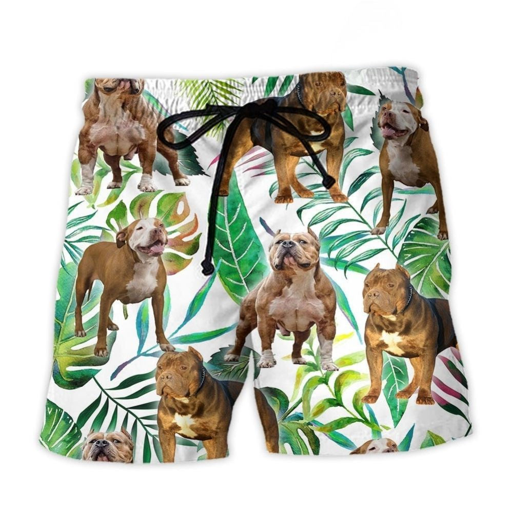 Pitbull Dog Tropical Leaf Cool – Beach Short