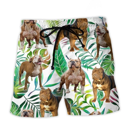 Pitbull Dog Tropical Leaf Cool – Beach Short
