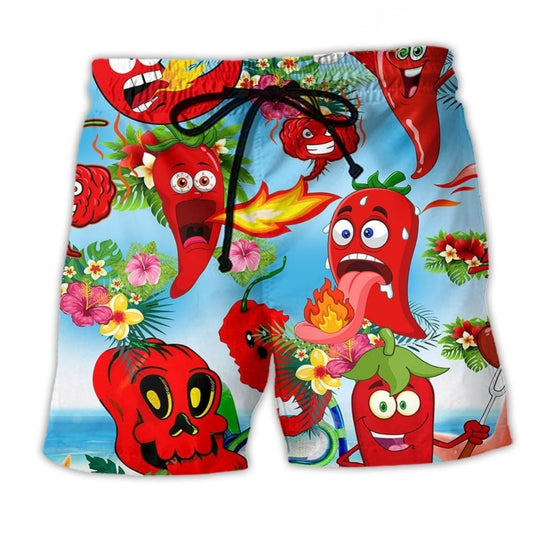 Funny Chili Pepper Art – Beach Short