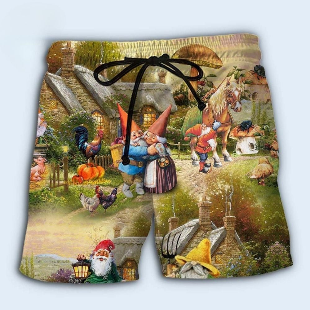 Peace Life Garden Gnomes Art – Beach Short